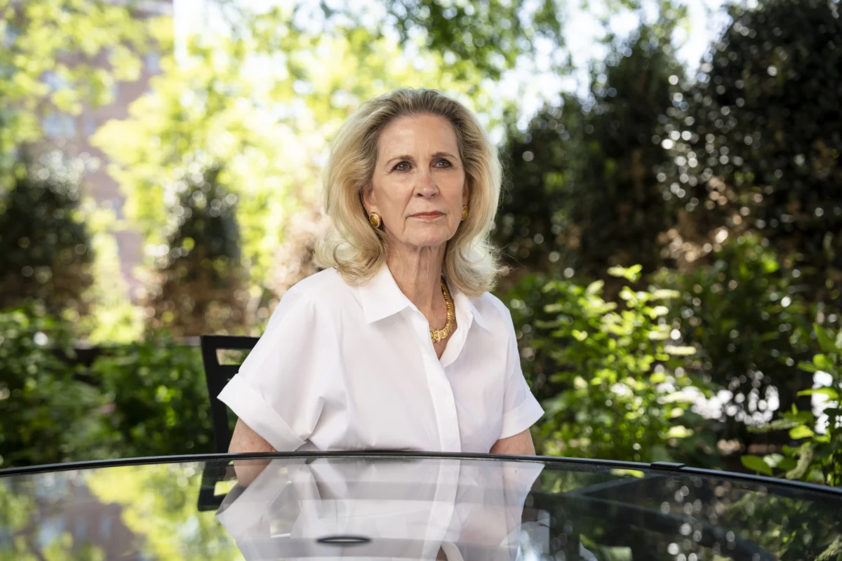 Rebecca Dunn, philanthropist and trustee of the Dunn Foundation, after watching the screening of the documentary “Silent Harvest: The Courage to Speak Up,” in Washington on May 16, 2026. (Madalina Kilroy/The Epoch Times)