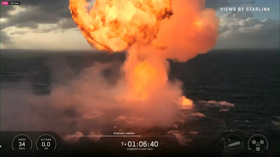 Spacex Rocket Ignites Into Flames After a Controlled Landing in The Indian Ocean