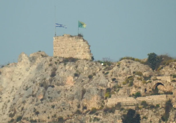 An Israeli flag is raised on Beaufort Castle, as seen from Marjayoun, southern Lebanon, on May 31, 2026. (Stringer/Reuters)