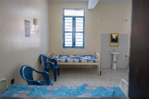 A ward at the Evangelical Medical Center during a visit by the director-general of the World Health Organization, Tedros Adhanom Ghebreyesus, in Bunia, Congo, on May 31, 2026. (Moses Sawasawa/AP Photo)