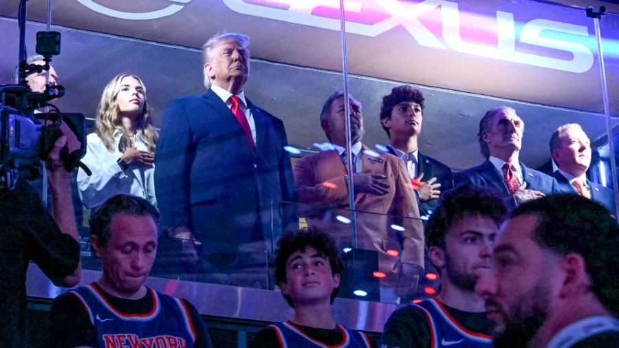 Trump Attends NBA Finals Game Between Knicks and Spurs
