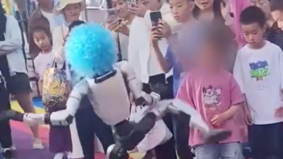 Humanoid Robot Kicks Child During Martial Arts Performance