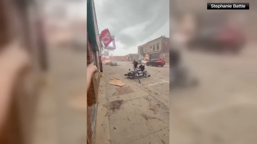 Severe Storm Damages Buildings in Horicon, Wisconsin