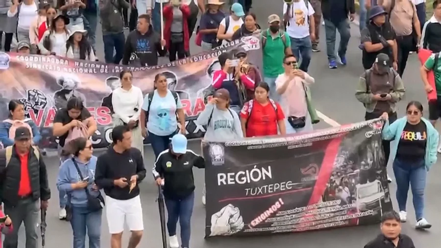 Families of the Disappeared, Teachers and Workers Rally in Mexico City Ahead of World Cup Opener