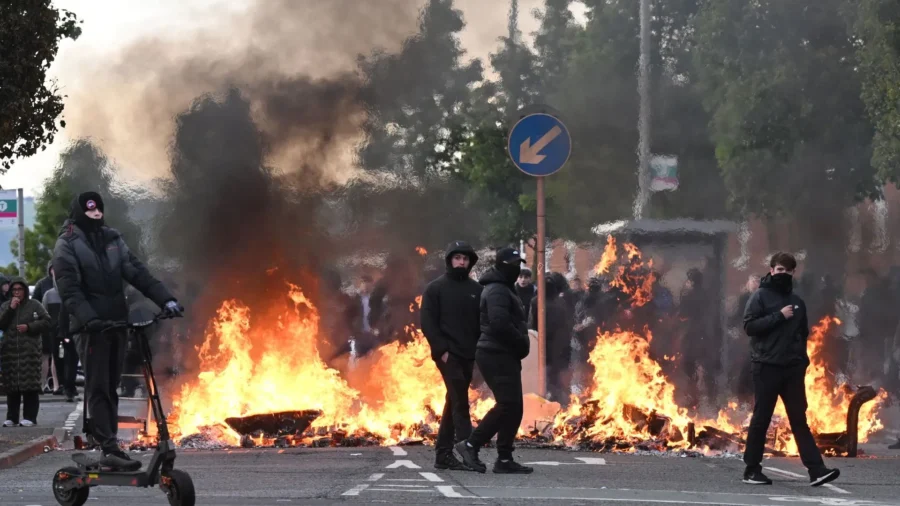 Drone Captures Anti-immigrant Violence After Knife Attack in Belfast