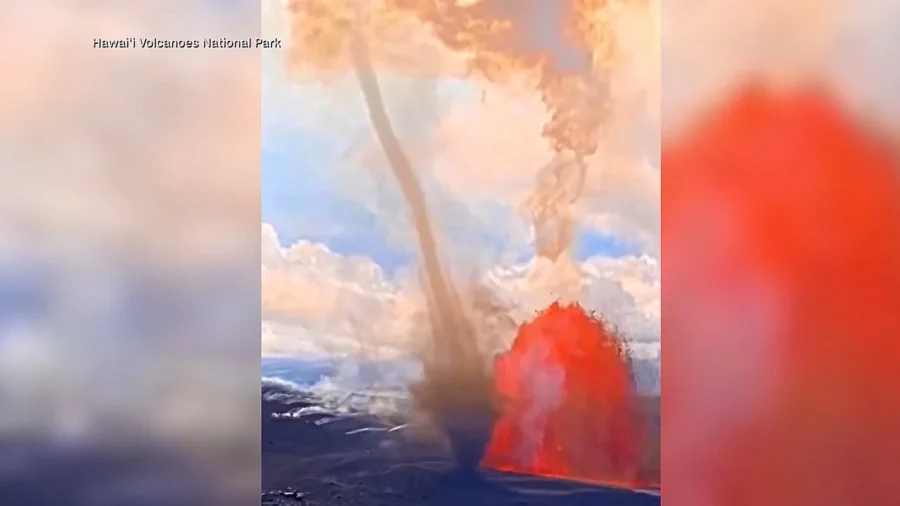 Rare ‘Volnado’ Upstages Volcanic Eruption in Hawaii