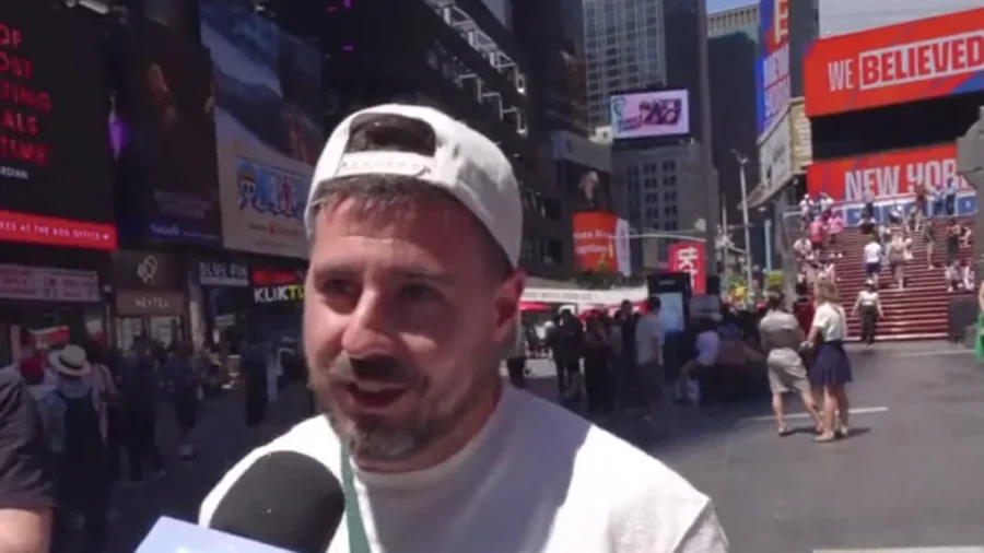 FIFA World Cup Fans Enjoy Times Square NYC