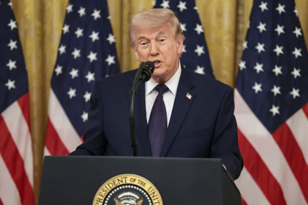 President Donald Trump speaks in Washington on May 22, 2026. (Anna Moneymaker/Getty Images)