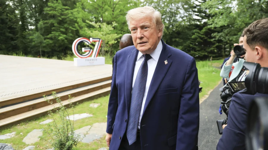 Trump Speaks to the Press in Paris Before Departing to Visit Versailles