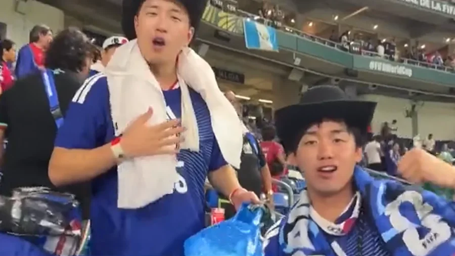 Japan Celebrates Win, Fans Leave Stadium Spotless