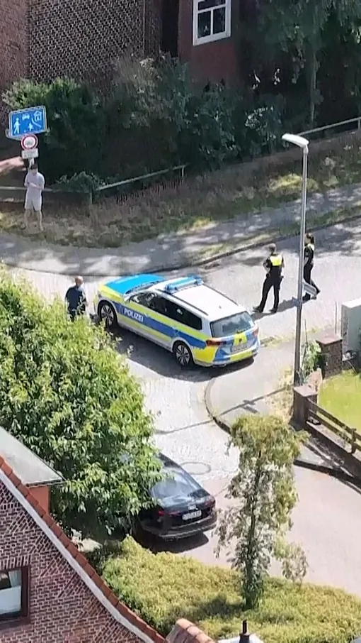 Drone Footage Shows Aftermath of Shooting That Killed 6 in Northern Germany