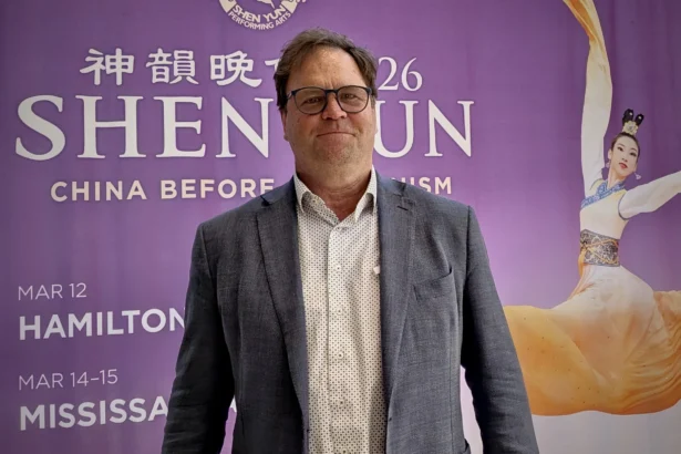 Dean Baxendale, a publisher, enjoyed Shen Yun at the Four Seasons Centre for the Performing Arts in Toronto on June 28, 2026. (Charlie Lu/The Epoch Times)