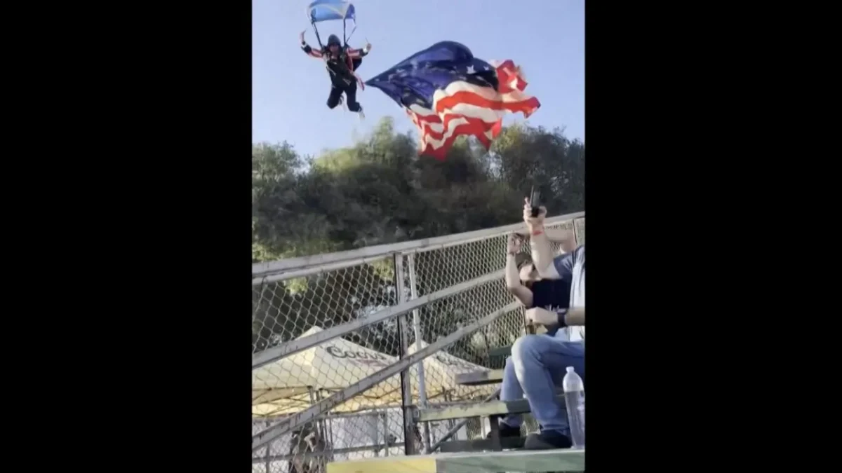 Skydiver Crashes Into Tent at California Rodeo After Snagging Tree