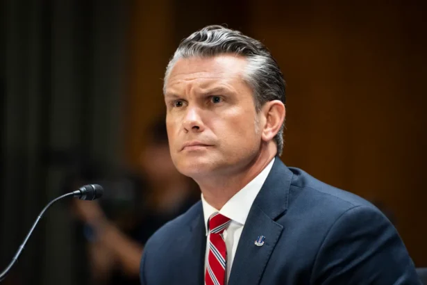 Secretary of War Pete Hegseth testifies before the Senate Committee on Appropriations in Washington on July 21, 2026. (Madalina Kilroy/The Epoch Times)