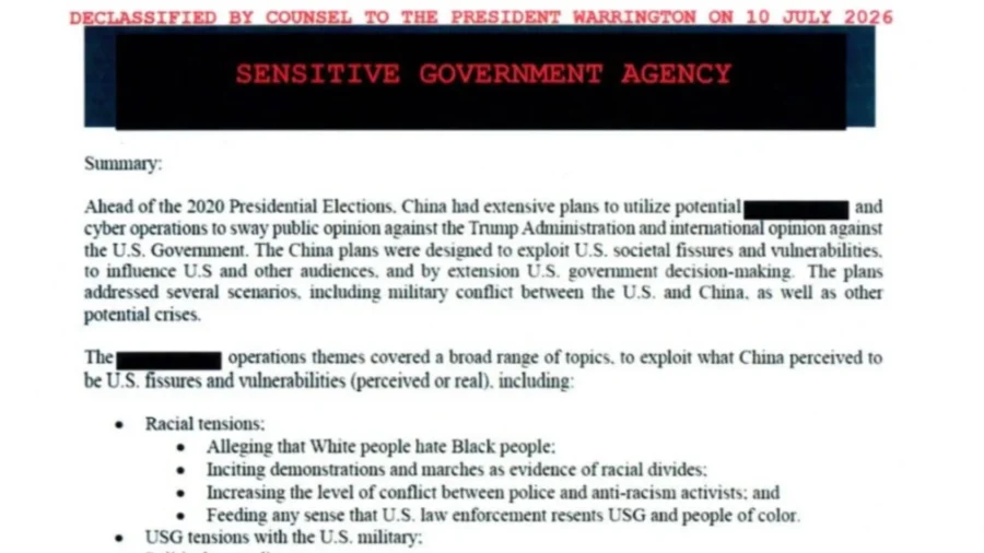 Newly Released Files Describe Chinese Regime's 2020 Election Influence Efforts