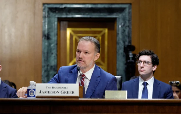 U.S. Trade Representative Jamieson Greer speaks during a Senate Finance Committee hearing in Washington on July 22, 2026. (Andrew Harnik/Getty Images)