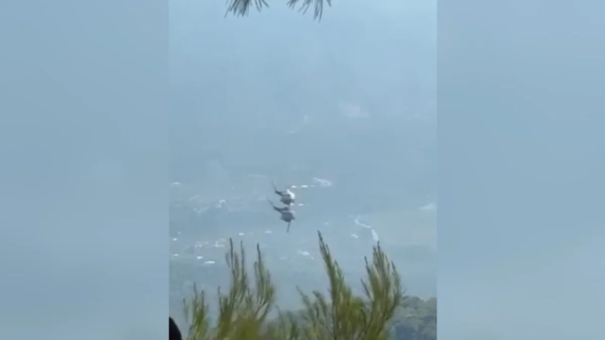 Video Captures Firefighting Helicopters Colliding Mid-Air in Greece