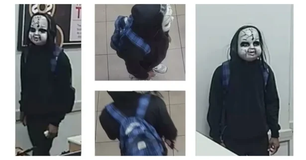 Philadelphia Police are looking for a man wearing a Chucky-style mask who allegedly harassed residents on Apri 12, 2026. (Philadelphia Police)