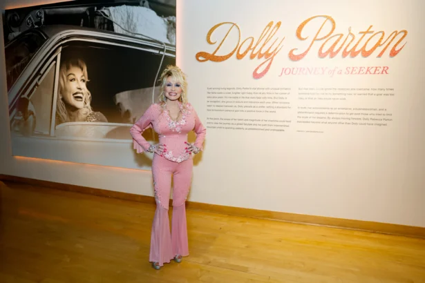 Dolly Parton attends the opening of Country Music Hall of Fame and Museum's new exhibit “Dolly Parton: Journey of a Seeker” at Country Music Hall of Fame and Museum in Nashville, Tenn., on May 19, 2025. (Jason Kempin/Getty Images)