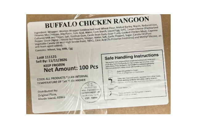 USDA Recalls 24,900 Pounds of Buffalo Chicken Products
