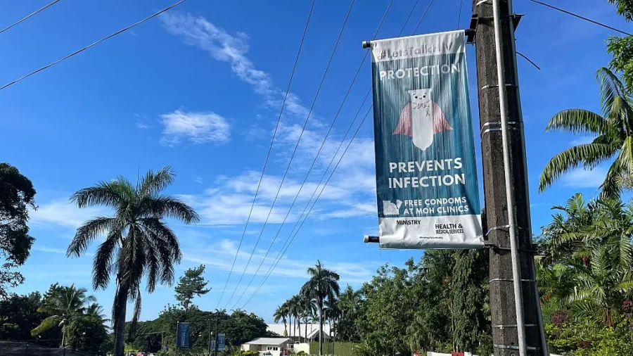 Photo: ntd.com An HIV awareness poster displayed along a main road in Suva, as health authorities and aid agencies step up public messaging