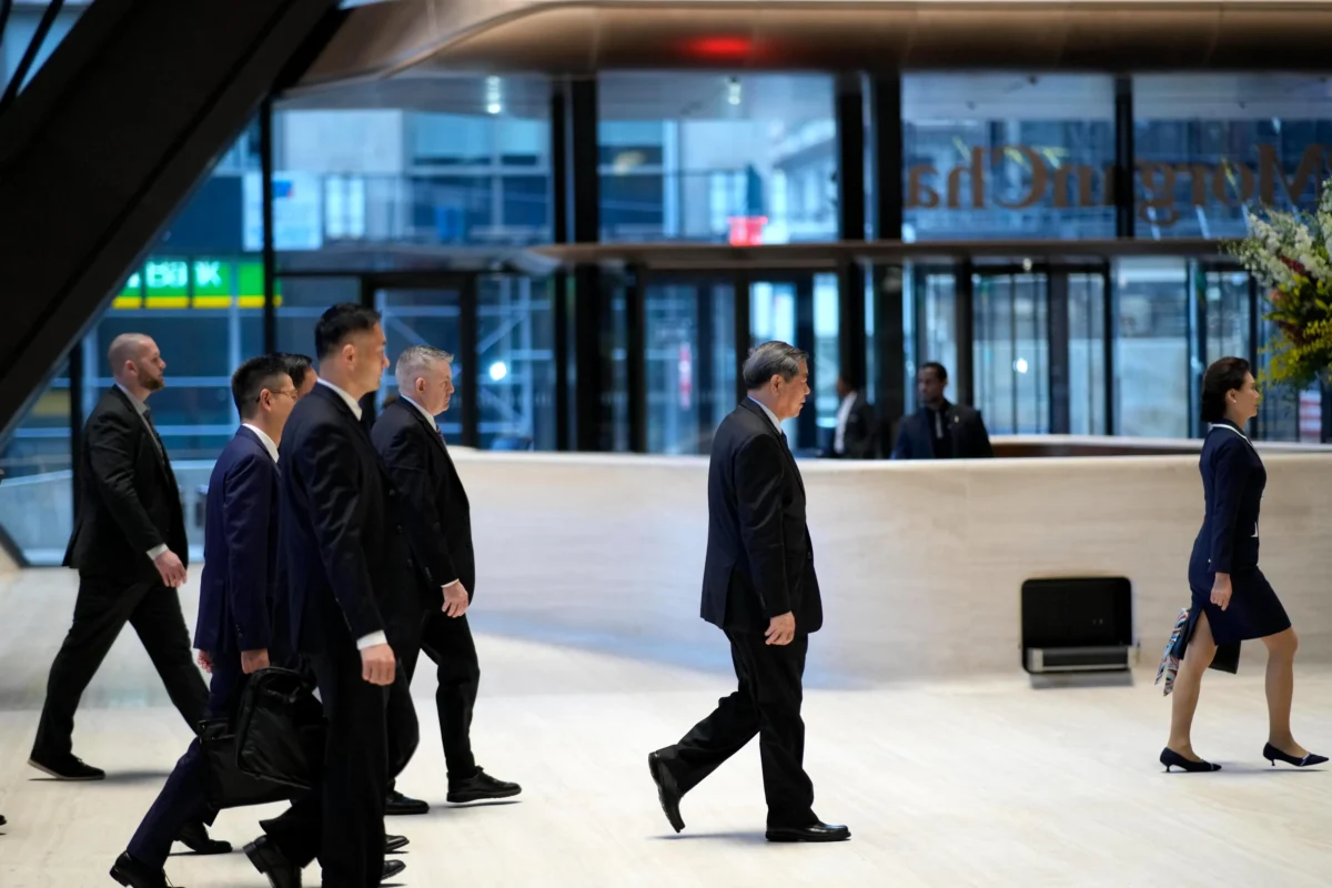 Chinese Vice Premier He Lifeng arrives for a meeting with U.S. Treasury Secretary Scott Bessent at JPMorgan Chase headquarters in New York City on Sept. 20, 2026. (Eduardo Munoz Alvarez/Getty Images)