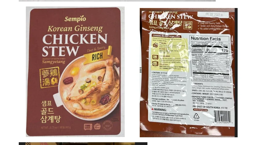 4,596 Pounds of Chicken Stew Recalled in 8 States