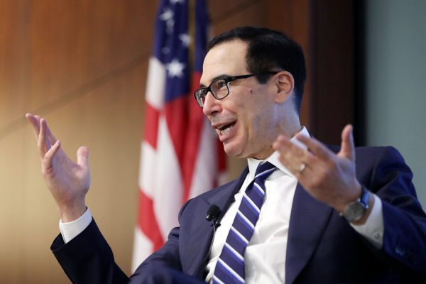 Treasury Secretary Steven Mnuchin at the Federal Deposit Insurance Corporation on April 24, 2019, in Arlington, Virginia. (Chip Somodevilla/Getty Images)