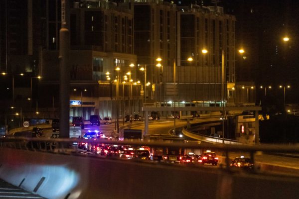 The People's Liberation Army (PLA) military vehicles move into Hong Kong in the early hours on Aug. 29, 2019. (Billy H.C. Kwok/Getty Images)