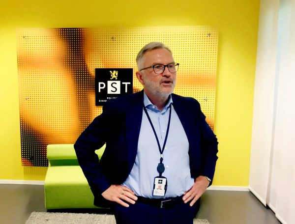 Head of Norway's security police (PST) Hans Sverre Sjovold speaks at a news conference in Oslo, Norway, on Aug 12. 2019. (Reuters/Nerijus Adomaitis)
