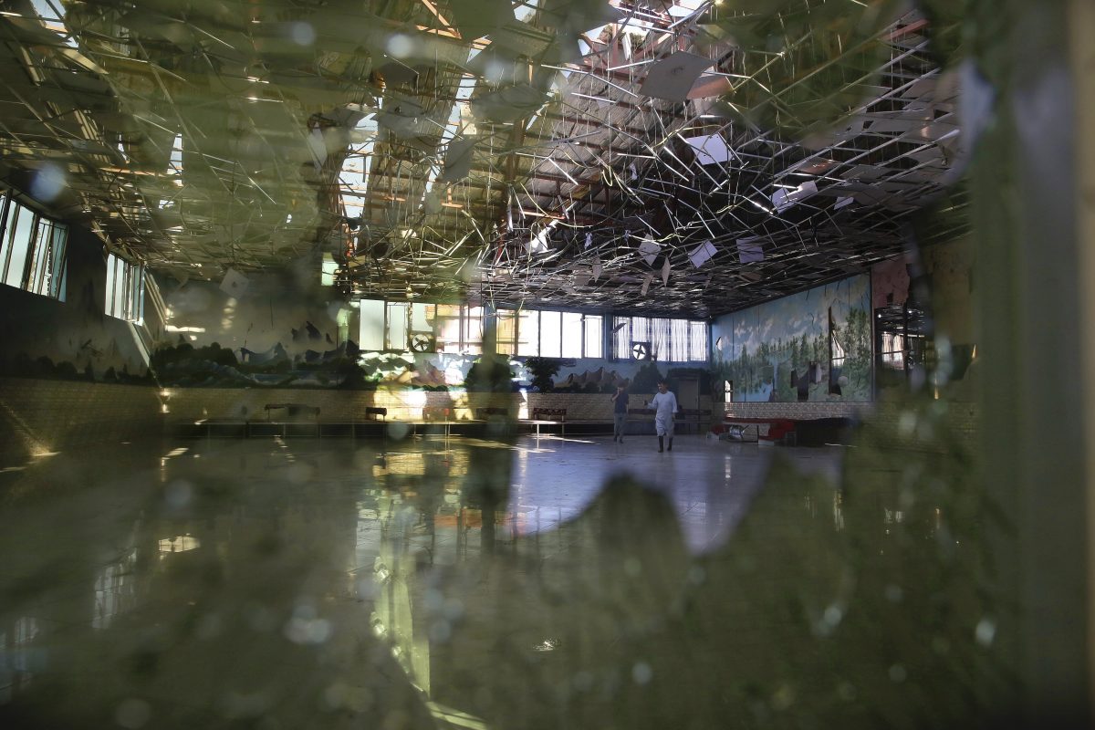 A view of damaged Dubai City wedding hall after an explosion in Kabul, Afghanistan, on Aug. 18, 2019. (Rafiq Maqbool/AP Photo)