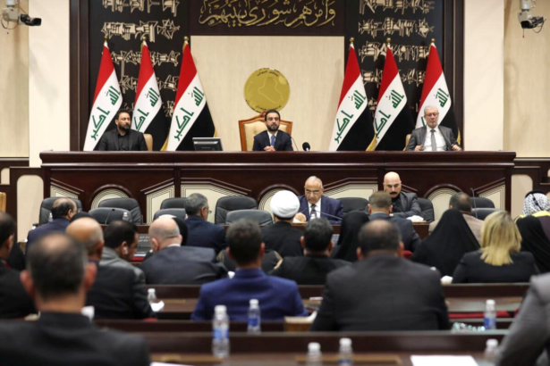 Members of the Iraqi parliament are seen at the parliament in Baghdad