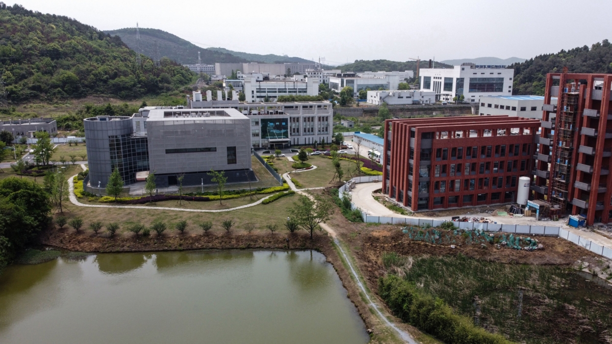 The P4 laboratory (L) at the Wuhan Institute of Virology in Wuhan in China’s central Hubei province on April 17, 2020. (Hector Retamal/AFP via Getty Images)