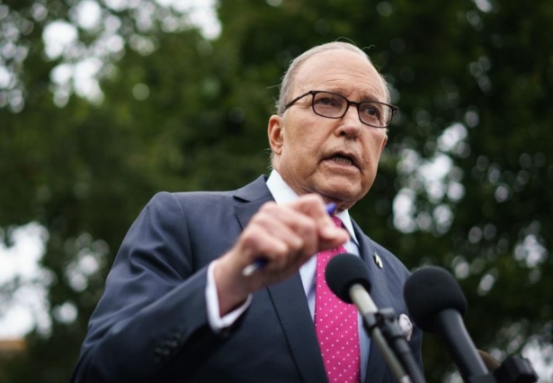 Larry Kudlow speaks to reporters outside of the West Wing of the White House in Washington, on Sept. 6, 2019. (Mandel Ngan/AFP/Getty Images)