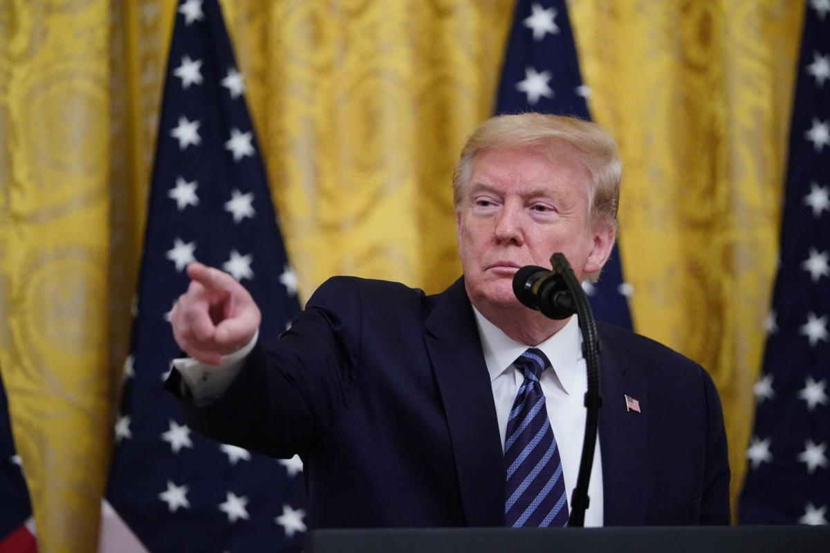 President Donald Trump speaks on protecting Americas seniors from the pandemic in the East Room of the White House in Washington on April 30, 2020. (Mandel Ngan/AFP via Getty Images)