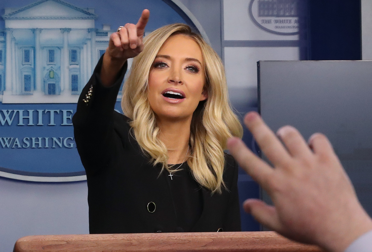 White House Press Secretary Kayleigh McEnany holds her first on-camera news conference in the James Brady Press Briefing Room at the White House on in Washington, on May 1, 2020. (Chip Somodevilla/Getty Images)