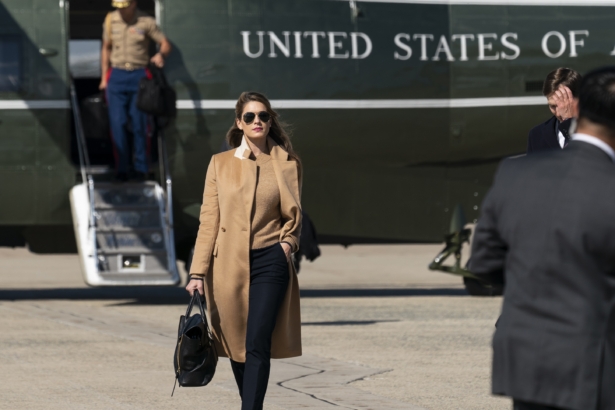 Counselor to the President Hope Hicks walks from Marine One to accompany President Donald Trump aboard Air Force One as he departs, at Andrews Air Force Base, Md., Sept. 30, 2020. (Alex Brandon/AP Photo)