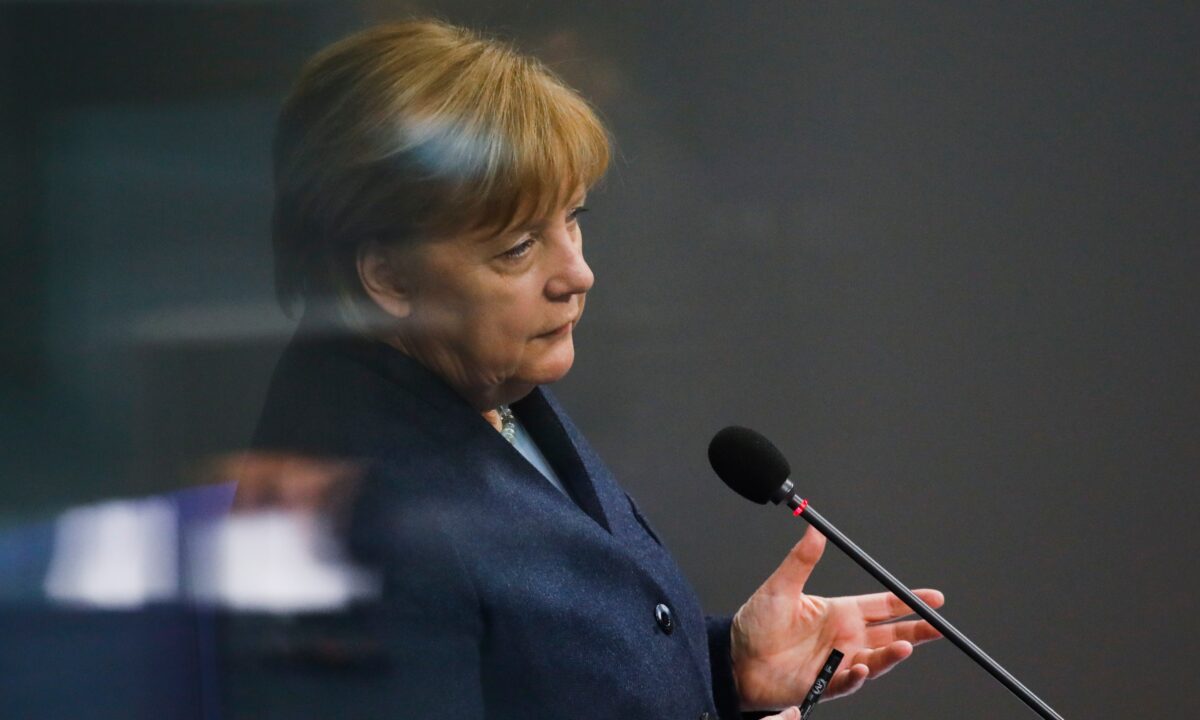 German Chancellor Angela Merkel answers questions about the German government's policy at the parliament Bundestag, in Berlin, Germany, on Dec. 16, 2020 (Markus Schreiber/AP Photo).