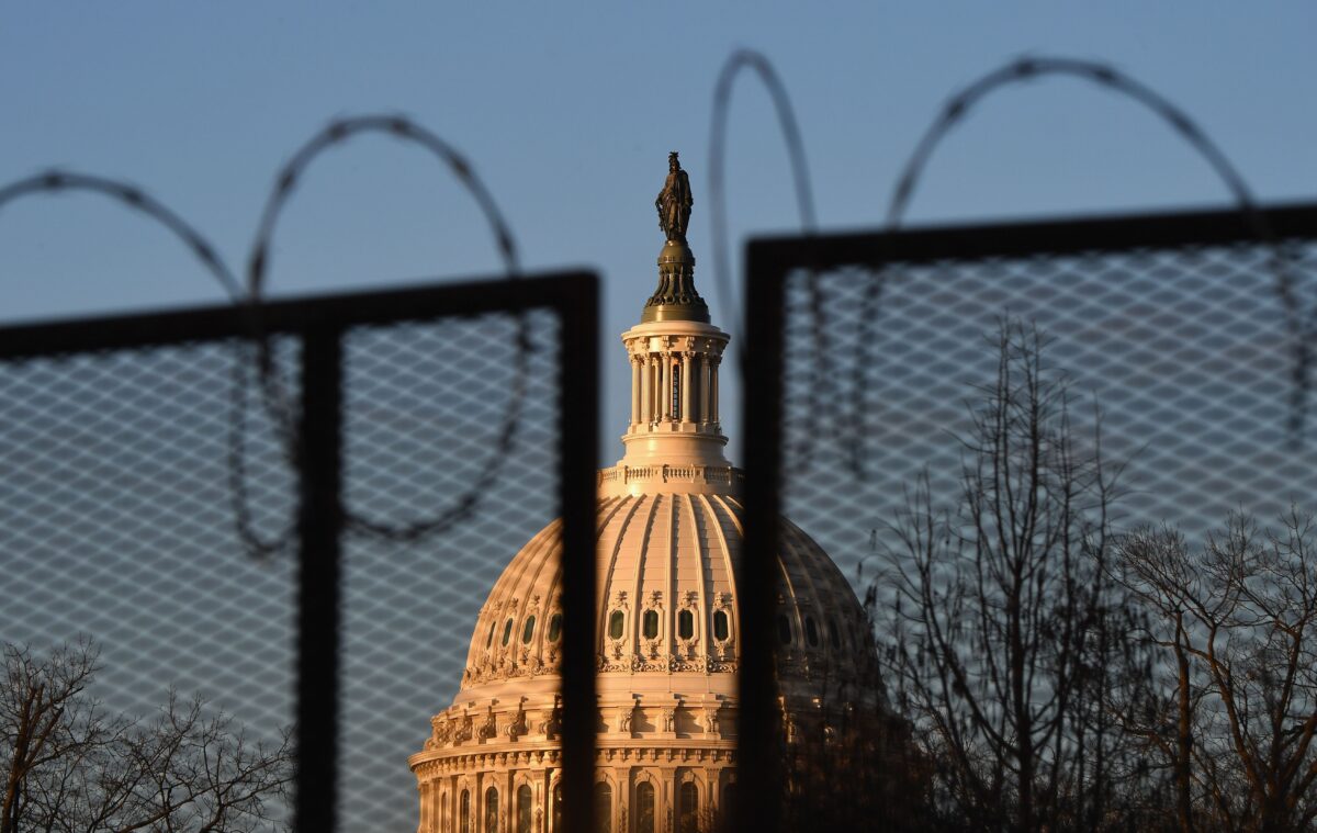 View of the Capitol Building ahead of the 59th inaugural ceremony for President-elect Joe Biden and Vice President-elect Kamala Harris on Jan. 19, 2021 in Washington. (Angela Weiss/AFP via Getty Images)