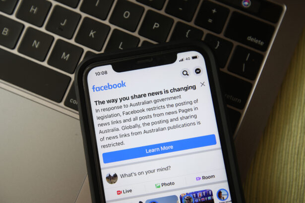 A message is seen on Facebook mobile in Melbourne, Australia, on Feb. 18, 2021. (Robert Cianflone/Getty Images)