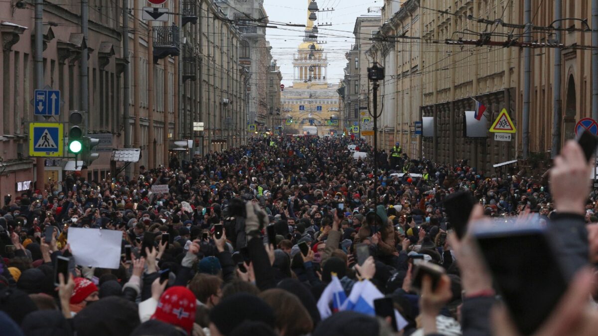 protest against the jailing of Alexei Navalny