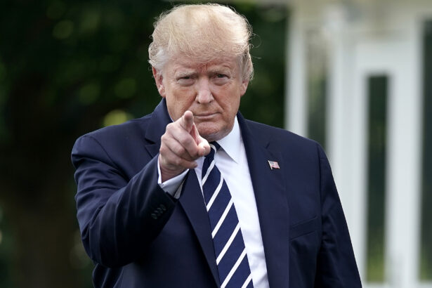 U.S. President Donald Trump walks out of the White House before departing in Washington, on July 19, 2019. (Chip Somodevilla/Getty Images)