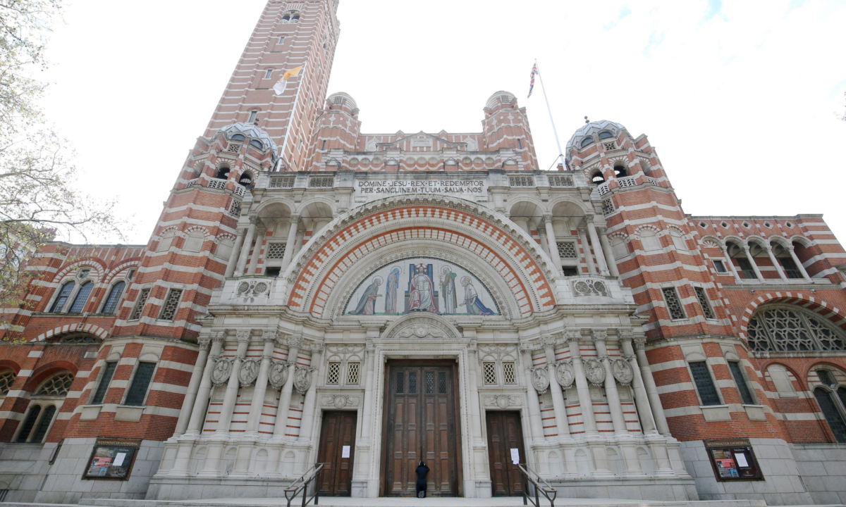 Westminster Cathedral in London on April 12, 2020. (Jonathan Brady/PA)