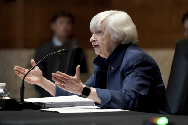 Treasury Secretary Janet Yellen testifies before a Senate Appropriations Subcommittee hearing in Washington, on June 23, 2021. (Greg Nash/Pool via AP)