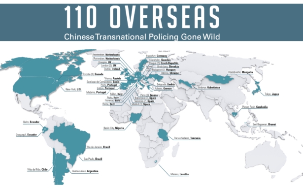 Overseas Chinese police “Service Stations,” or “110 Overseas,” are found in dozens of countries across five continents. (Courtesy of Safeguarddefenders)
